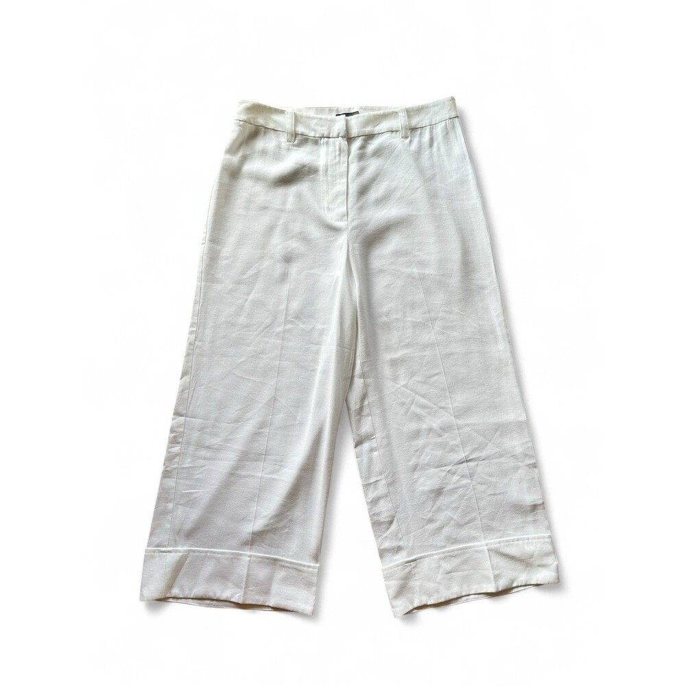 Vince Camuto Women's 8 Wide Leg Ankle Pants Bright White